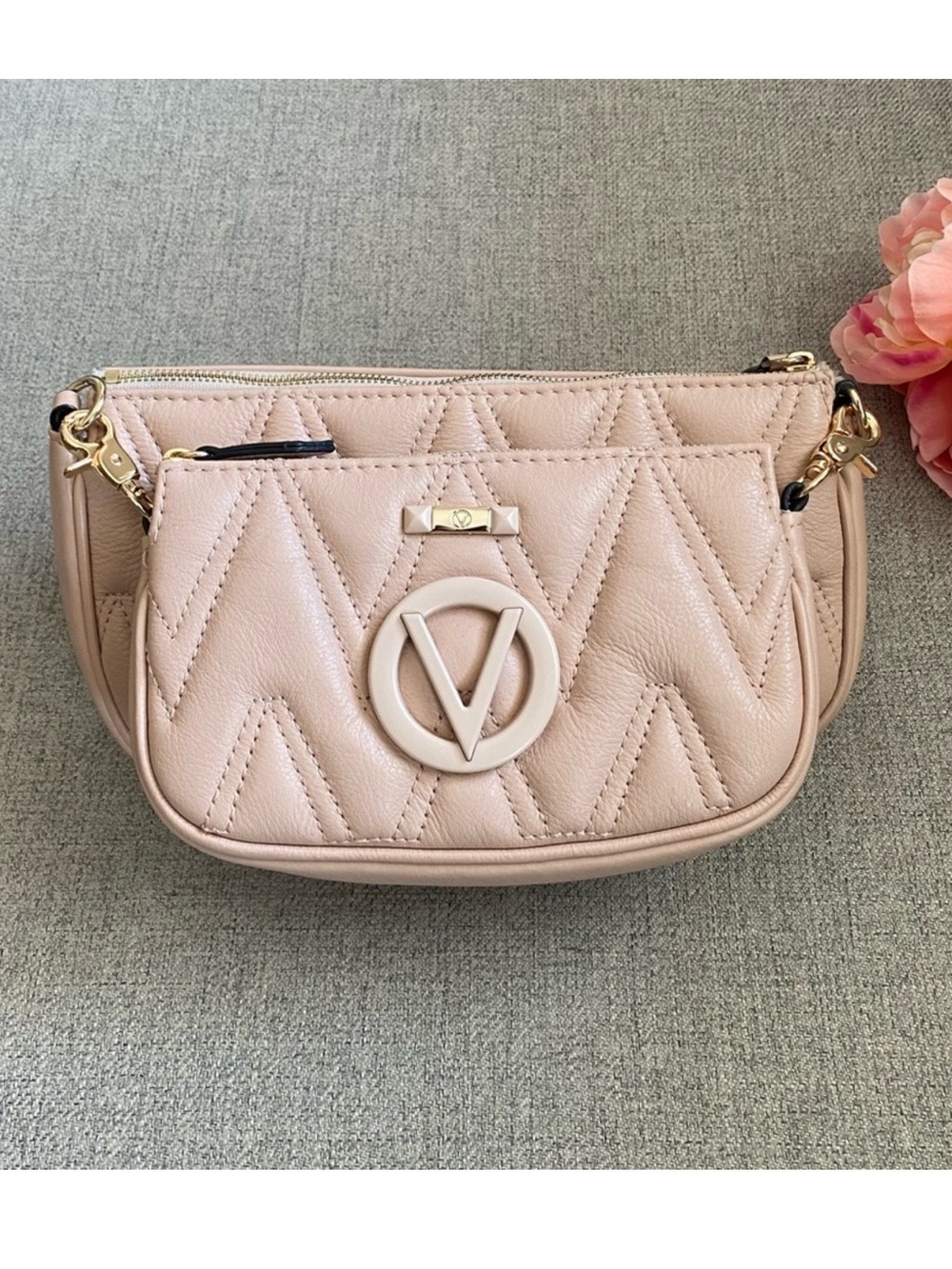 Mario Valentino Demi Quilted Leather Women’s Bag And Pouch Set✨